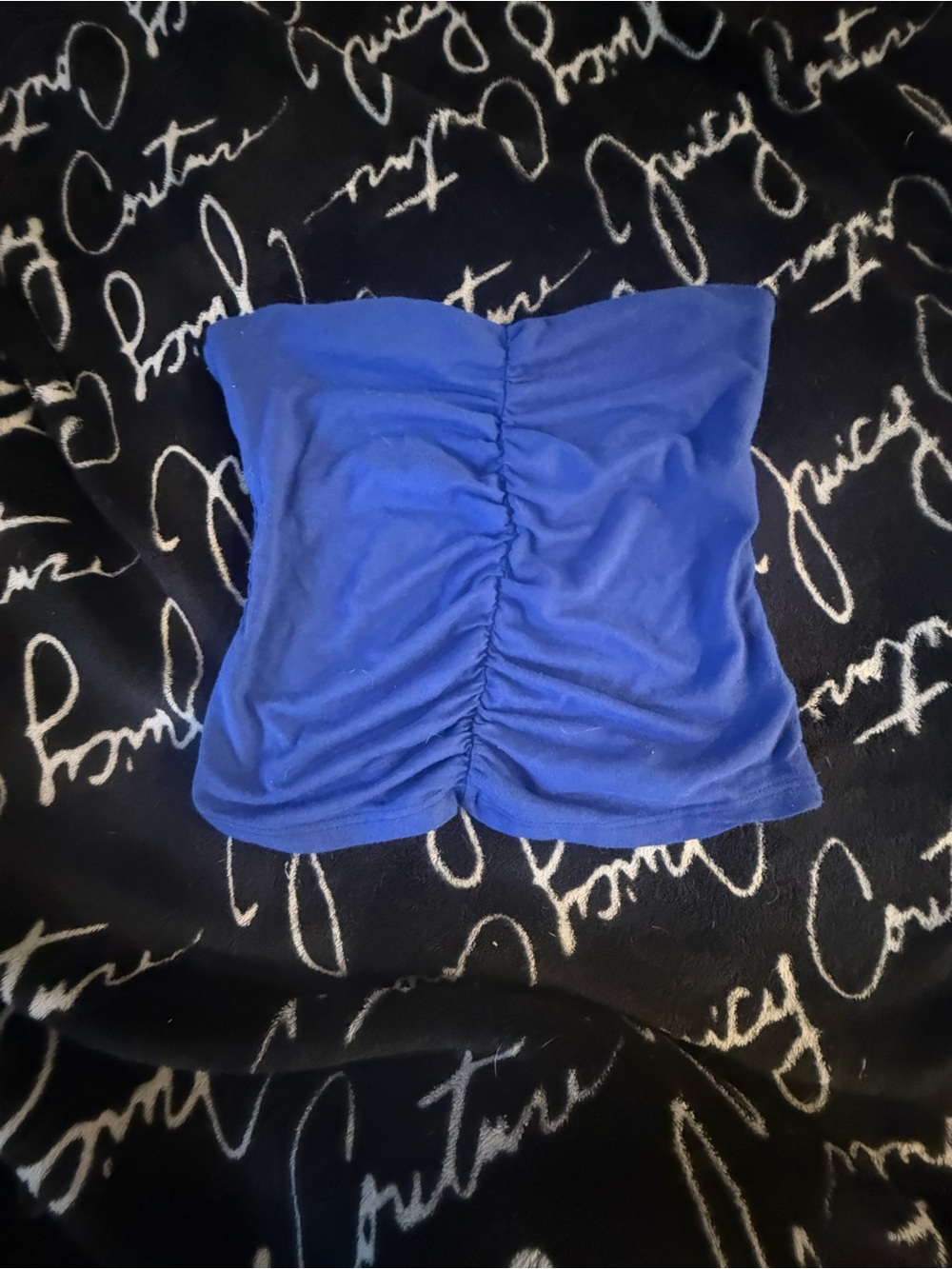 Cobalt Blue Ruched Tube Top - Picture 2 of 2